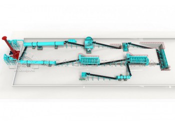 华之强设计销售河南新型有机肥二合一造粒机设备生产线