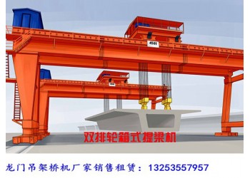 湖北恩施龙门吊租赁厂家100/10T-28M双梁门机发货